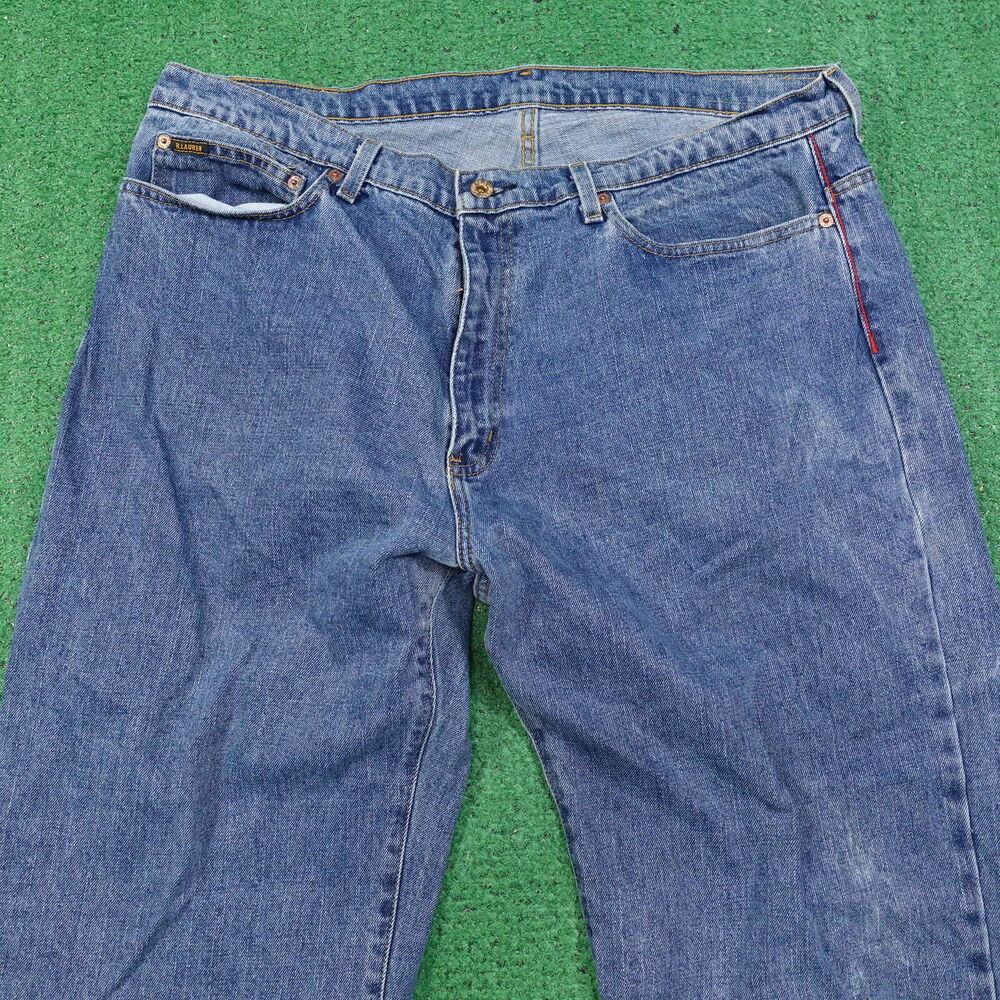 VINTAGE RALPH LAUREN POLO JEANS CO WIDE LEG BAGGY SKATER‎ JEANS MENS 38X30 - Picture 2 of 13